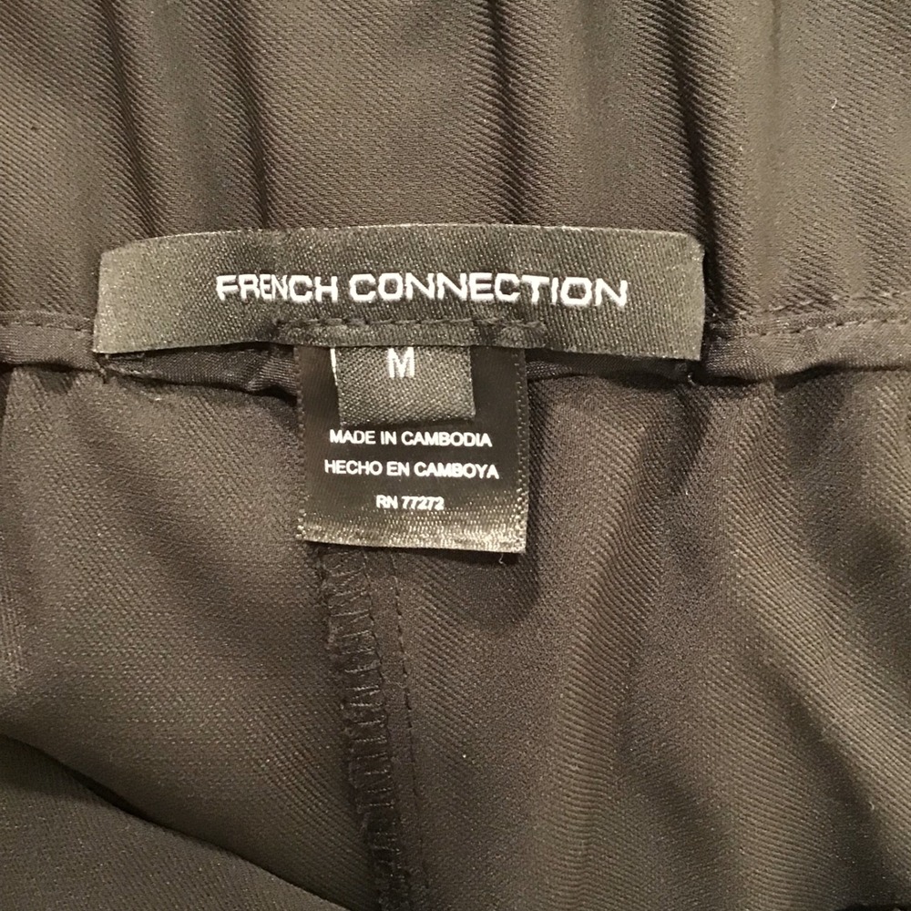 French Connection Pleated Trousers Women Med Black NWT High Waist Office Corp - Picture 13 of 15